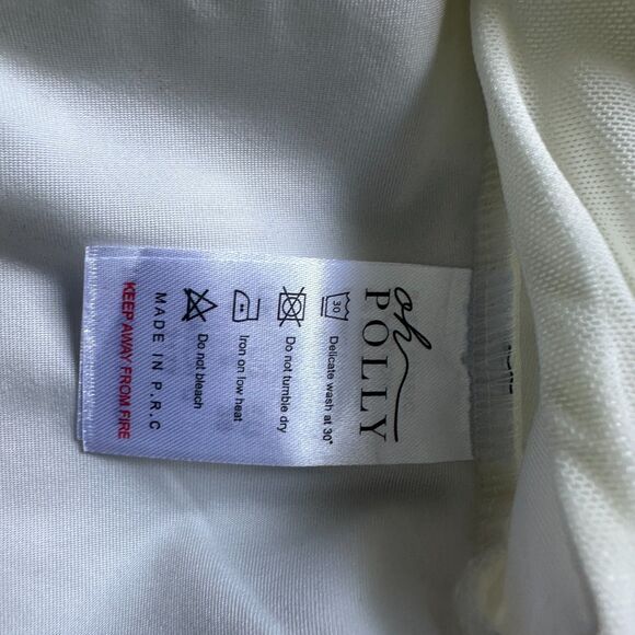 NWT OH POLLY WHITE NYLON CAMISOLE CROP TOP - Picture 6 of 9
